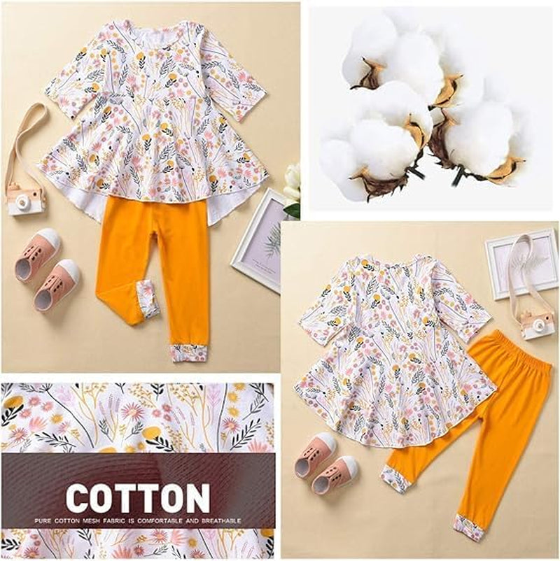 Girl Fall Winter Clothes Toddler Girls Spring Outfits Baby Girl Floral Top with Pants Clothing Sets