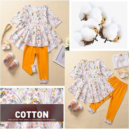 Girl Fall Winter Clothes Toddler Girls Spring Outfits Baby Girl Floral Top with Pants Clothing Sets
